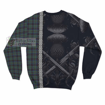 Stephenson (Stevenson) Tartan Sweatshirt with Family Crest Cross Sword Thistle Celtic Vibes - Tartan Vibes Clothing