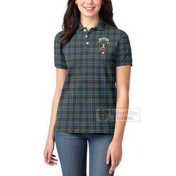 Stephenson (Stevenson) Tartan Women's Polo Shirt with Family Crest Celtic Skull Style - Tartan Vibes Clothing