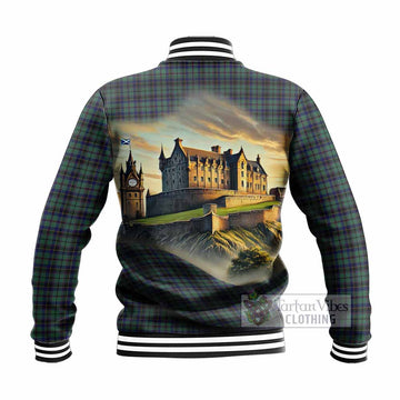 Stephenson (Stevenson) Tartan Family Crest Baseball Jacket with Scottish Ancient Castle Style - Tartan Vibes Clothing