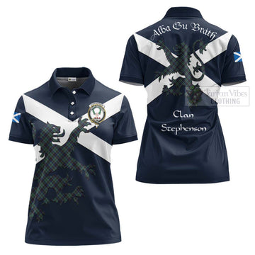 Stephenson (Stevenson) Tartan Lion Rampant Women's Polo Shirt Proudly Display Your Heritage with Alba Gu Brath and Clan Name - Tartan Vibes Clothing