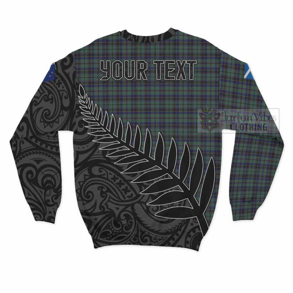 Stephenson (Stevenson) Crest Tartan Sweatshirt with New Zealand Silver Fern Half Style - Tartan Vibes Clothing