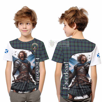 Stephenson (Stevenson) Crest Tartan Kid T-Shirt Inspired by the Freedom of Scottish Warrior - Tartan Vibes Clothing