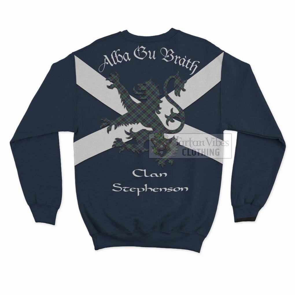 Stephenson (Stevenson) Tartan Lion Rampant Sweatshirt Proudly Display Your Heritage with Alba Gu Brath and Clan Name - Tartan Vibes Clothing