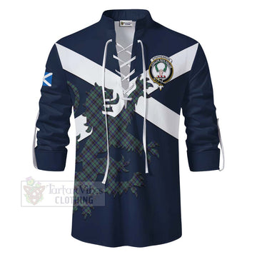 Stephenson (Stevenson) Tartan Lion Rampant Ghillie Kilt Shirt Proudly Display Your Heritage with Alba Gu Brath and Clan Name - Tartan Vibes Clothing