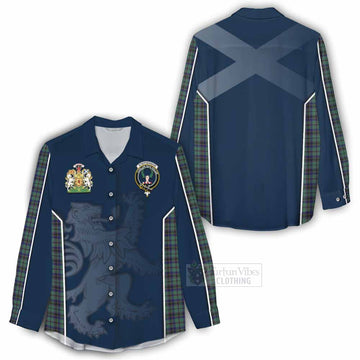 Stephenson (Stevenson) Tartan Women's Casual Shirt with Family Crest and Lion Rampant Vibes Sport Style - Tartan Vibes Clothing