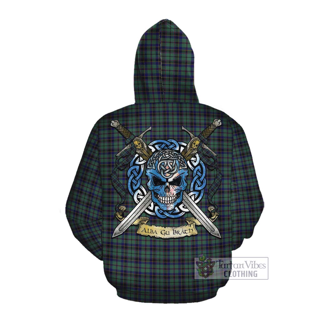 Stephenson (Stevenson) Tartan Cotton Hoodie with Family Crest Celtic Skull Style Pullover Hoodie - Tartan Vibes Clothing