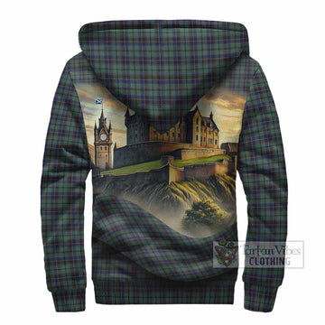 Stephenson (Stevenson) Tartan Family Crest Sherpa Hoodie with Scottish Ancient Castle Style - Tartan Vibes Clothing