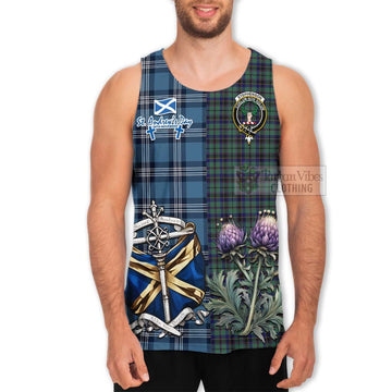Stephenson (Stevenson) Tartan Men's Tank Top Happy St. Andrew's Day Half Tartan Style - Tartan Vibes Clothing