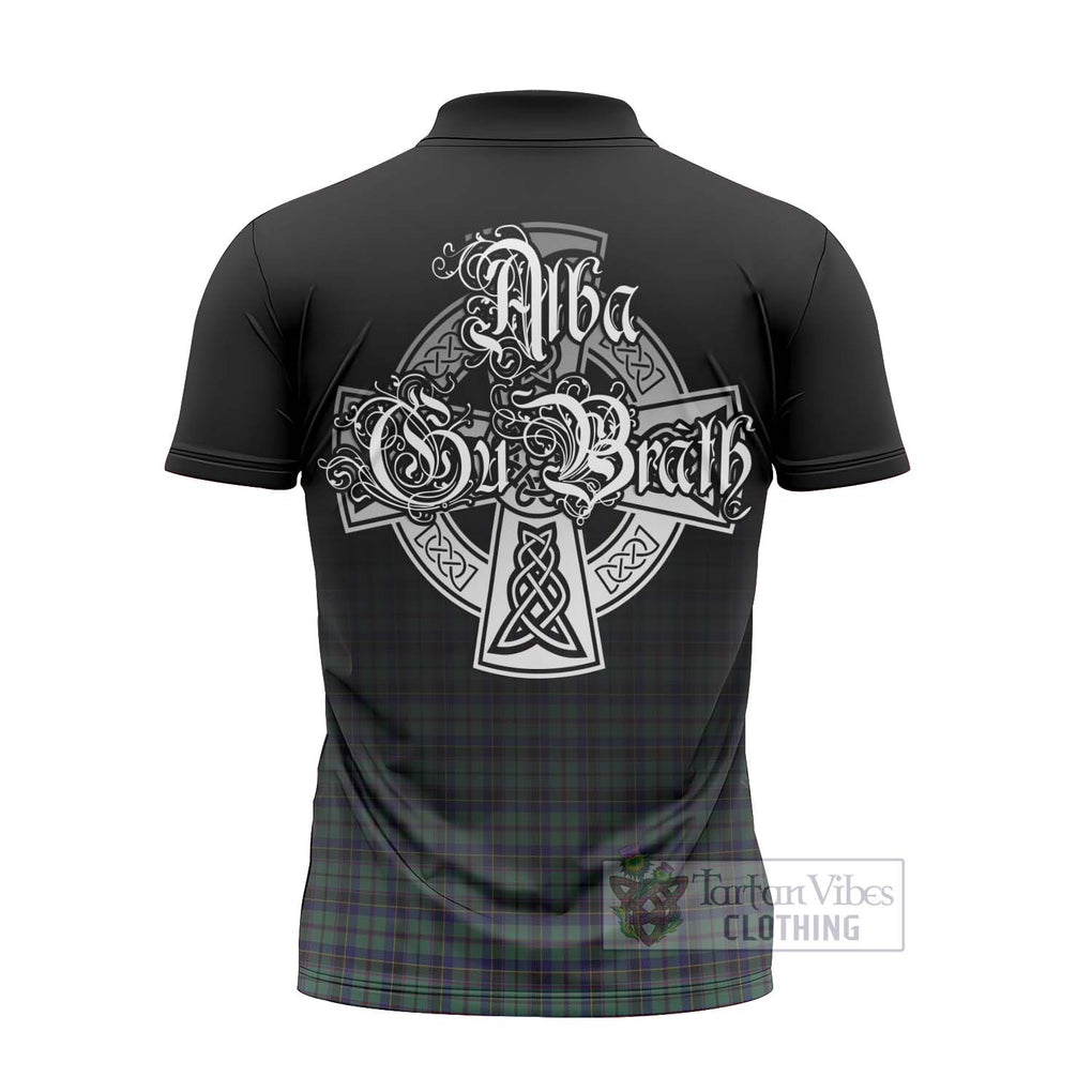 Stephenson (Stevenson) Tartan Zipper Polo Shirt Featuring Alba Gu Brath Family Crest Celtic Inspired - Tartan Vibes Clothing