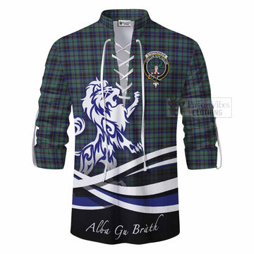 Stephenson (Stevenson) Tartan Ghillie Kilt Shirt with Alba Gu Brath Regal Lion Emblem - Tartan Vibes Clothing