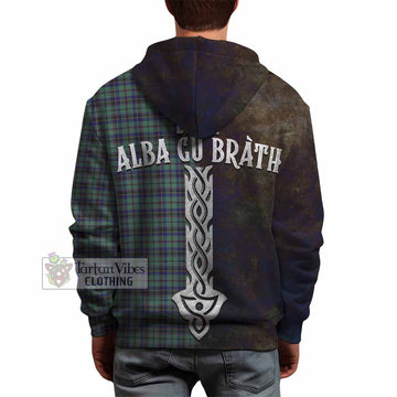 Tartan Vibes Clothing Stephenson (Stevenson) Tartan Family Crest Hoodie Alba Gu Brath Be Brave Lion Ancient Style