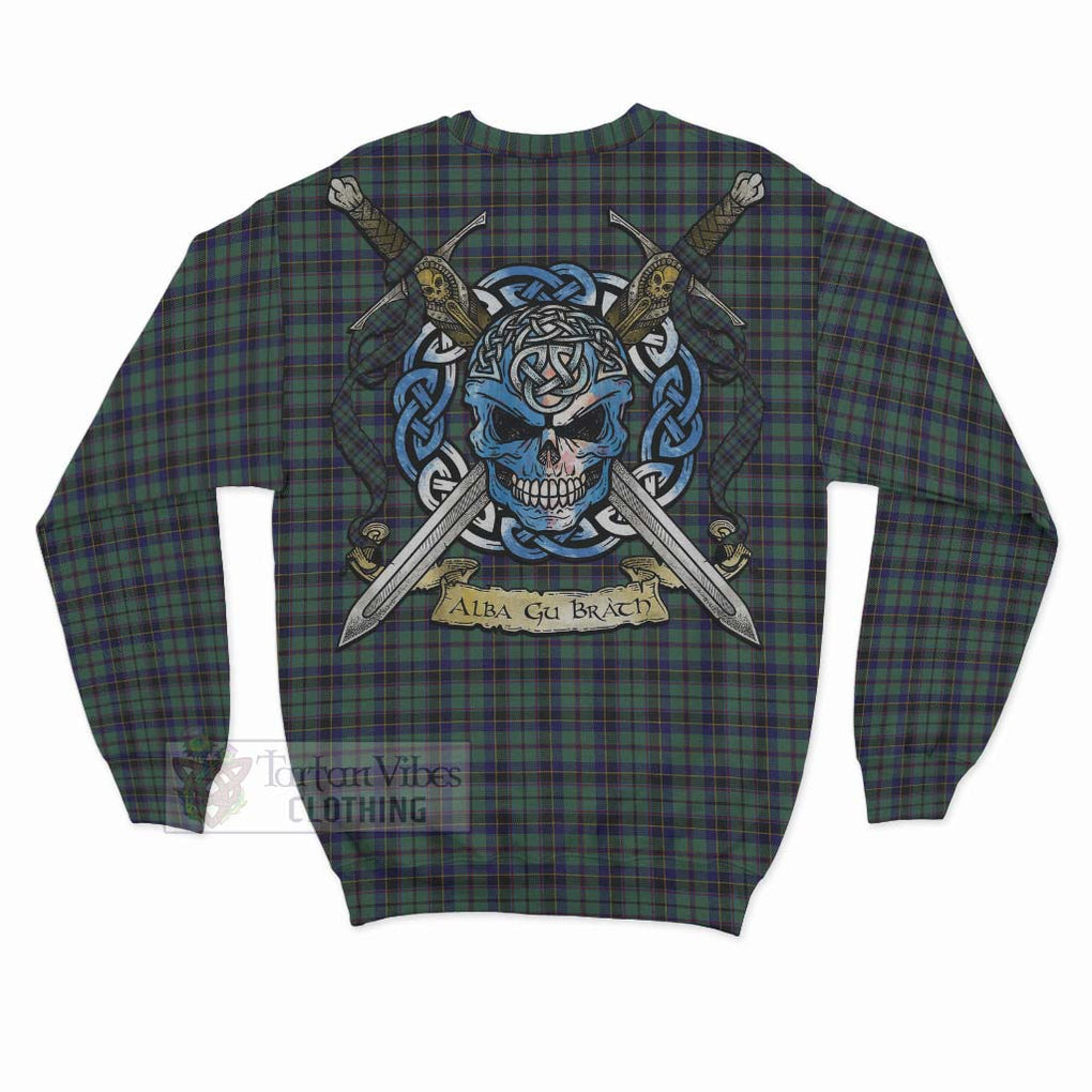 Stephenson (Stevenson) Tartan Sweatshirt with Family Crest Celtic Skull Style - Tartan Vibes Clothing