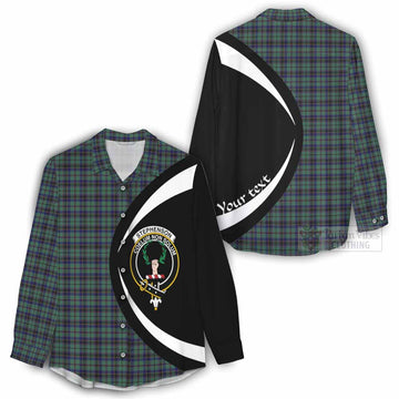 Stephenson (Stevenson) Tartan Women's Casual Shirt with Family Crest Circle Style - Tartan Vibes Clothing