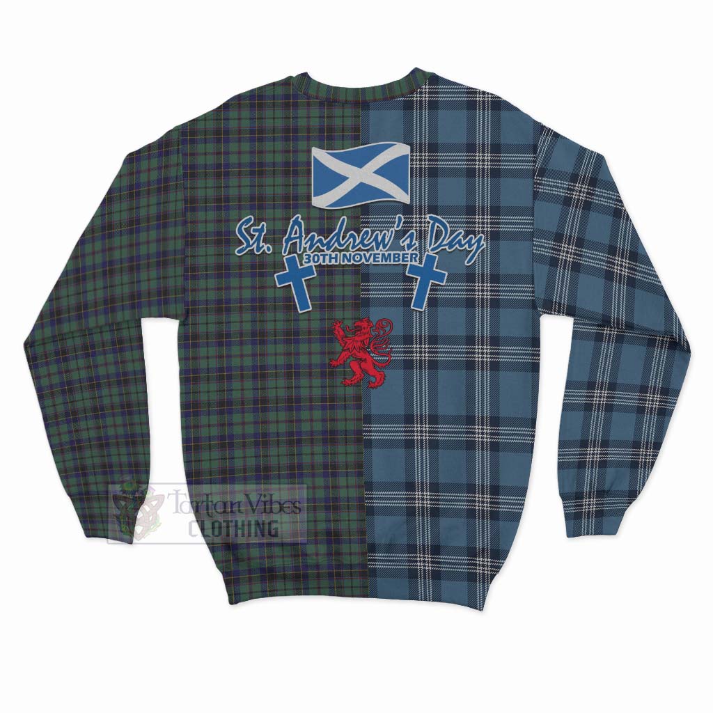 Stephenson (Stevenson) Tartan Sweatshirt Happy St. Andrew's Day Half Tartan Style - Tartan Vibes Clothing