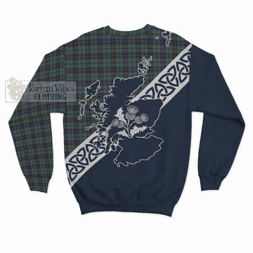 Stephenson (Stevenson) Tartan Sweatshirt Featuring Thistle and Scotland Map - Tartan Vibes Clothing