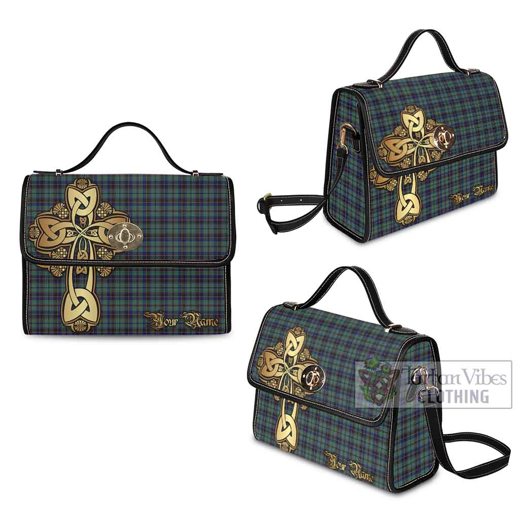 Tartan Vibes Clothing Stephenson (Stevenson) Tartan Waterproof Canvas Bag Golden Thistle Celtic Cross Style
