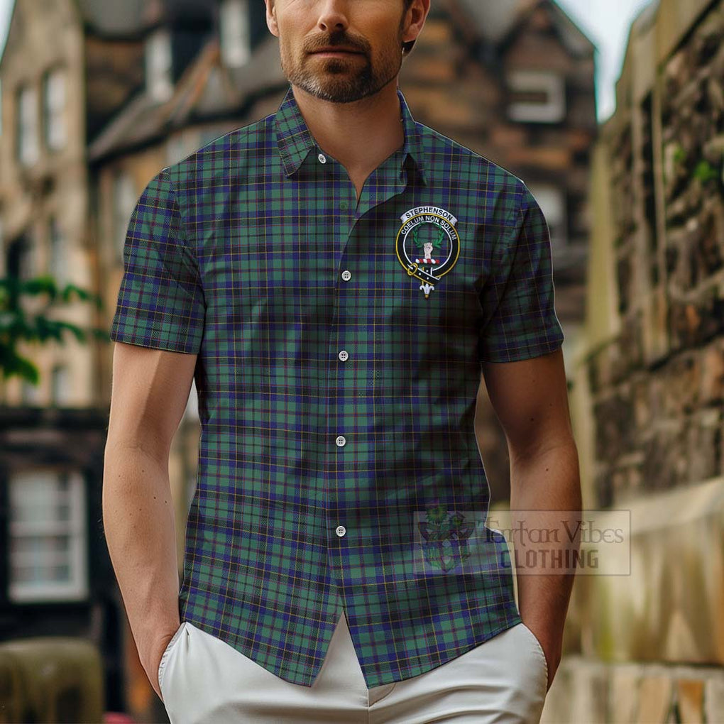 Stephenson (Stevenson) Tartan Hawaiian Shirt with Family Crest Celtic Skull Style - Tartan Vibes Clothing