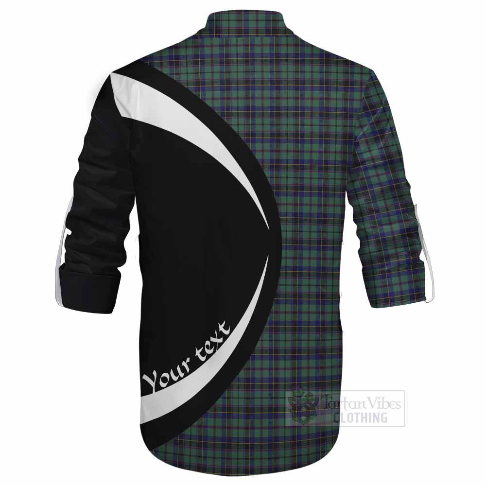 Stephenson (Stevenson) Tartan Ghillie Kilt Shirt with Family Crest Circle Style - Tartan Vibes Clothing