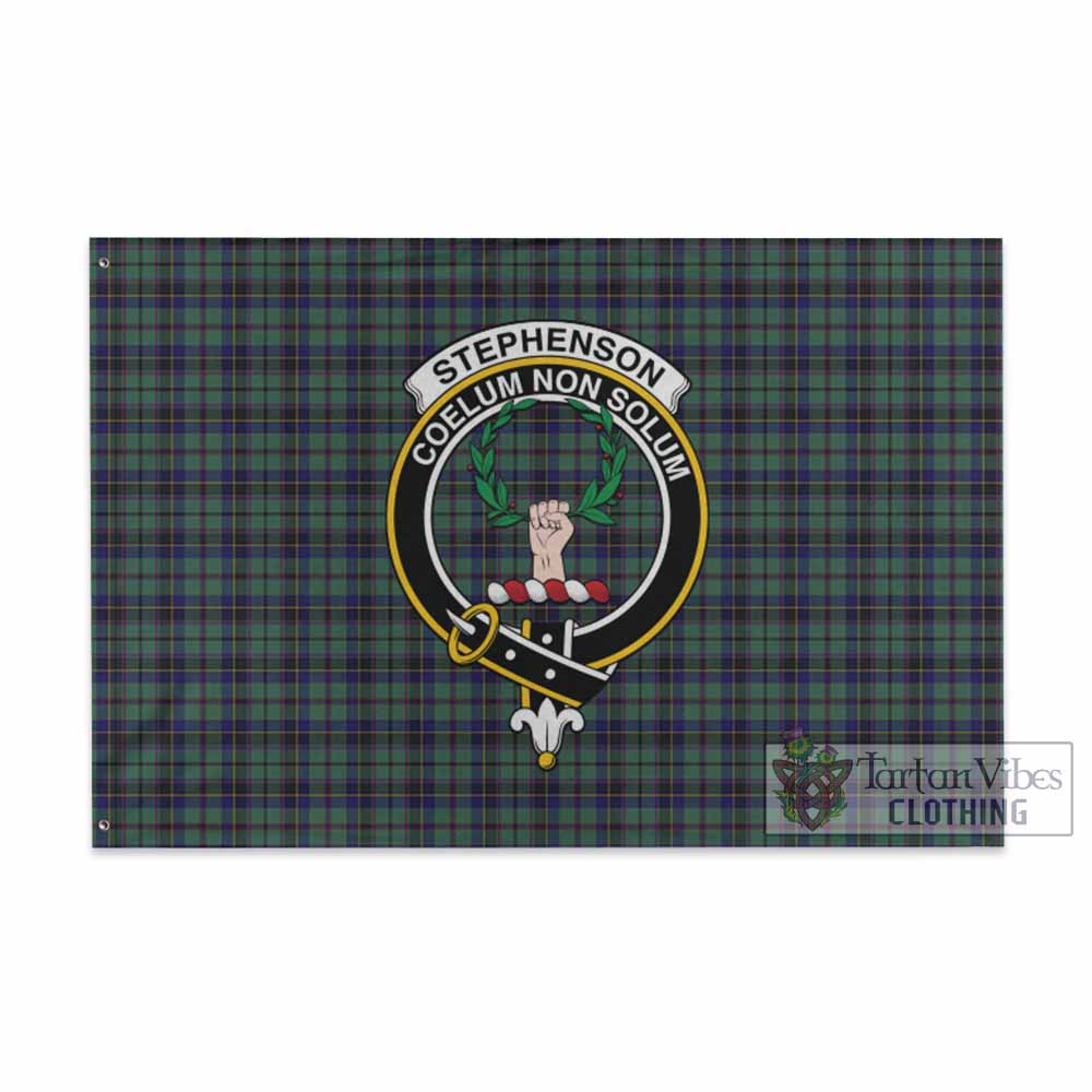 Tartan Vibes Clothing Stephenson (Stevenson) Tartan House Flag with Family Crest