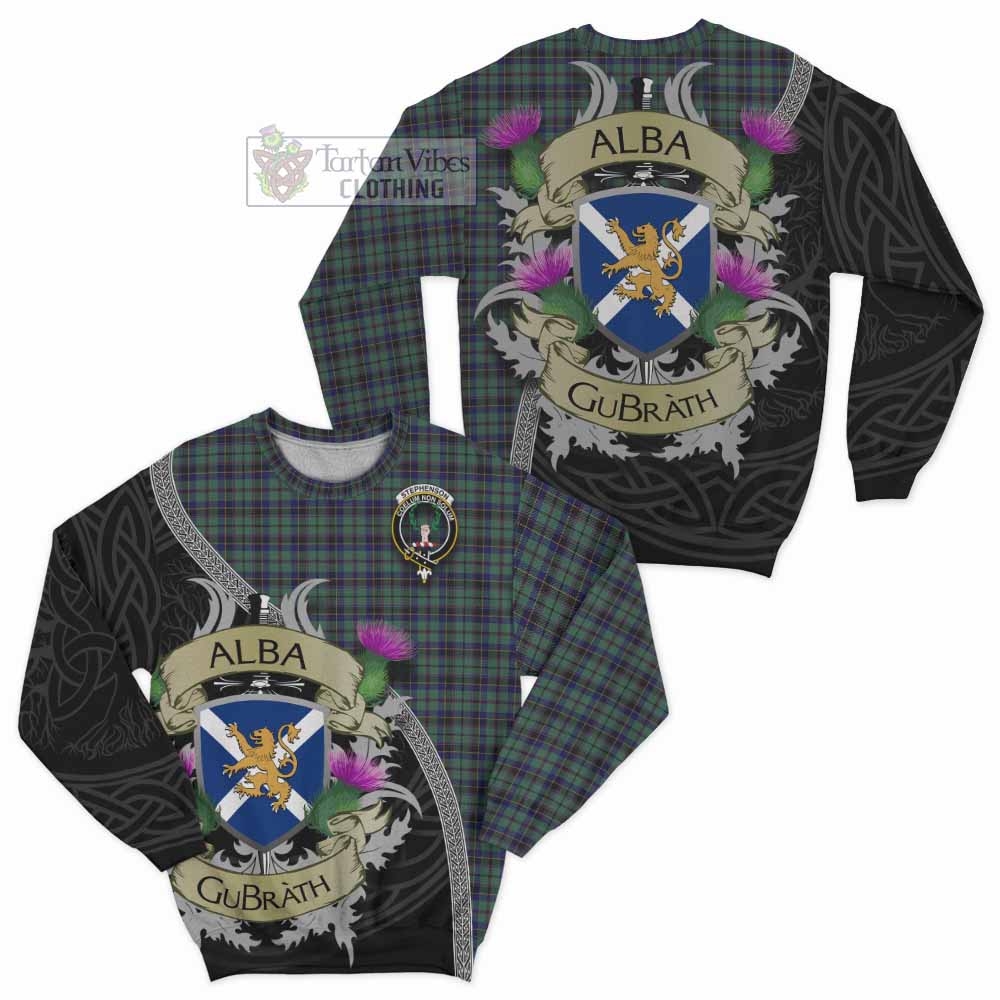 Stephenson (Stevenson) Tartan Family Crest Sweatshirt Lion Rampant Royal Thistle Shield Celtic Inspired - Tartan Vibes Clothing