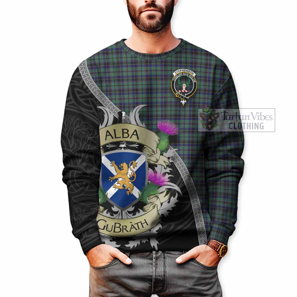 Stephenson (Stevenson) Tartan Family Crest Sweatshirt Lion Rampant Royal Thistle Shield Celtic Inspired - Tartan Vibes Clothing