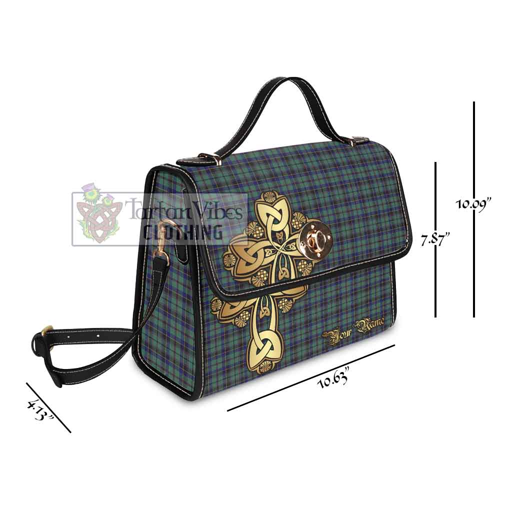 Tartan Vibes Clothing Stephenson (Stevenson) Tartan Waterproof Canvas Bag Golden Thistle Celtic Cross Style