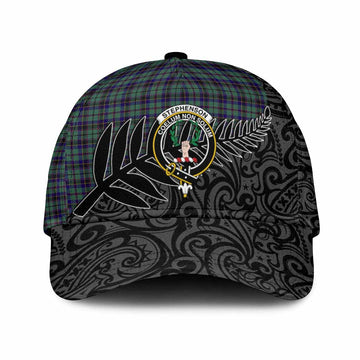 Stephenson (Stevenson) Crest Tartan Classic Cap with New Zealand Silver Fern Half Style