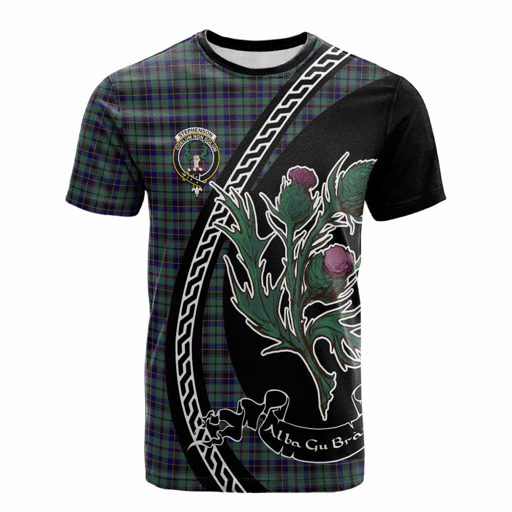 Stephenson (Stevenson) Family Crest Tartan Cotton T-shirt Alba Thistle Inspired - Tartan Vibes Clothing