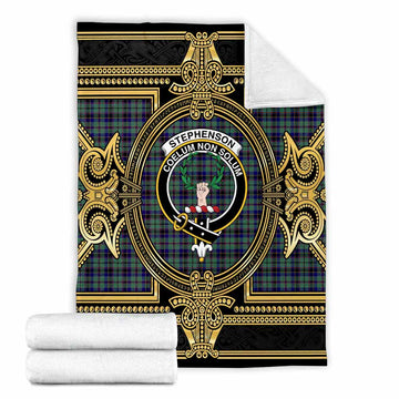 Stephenson (Stevenson) Scottish Tartan Crest Blanket Royal Stylized