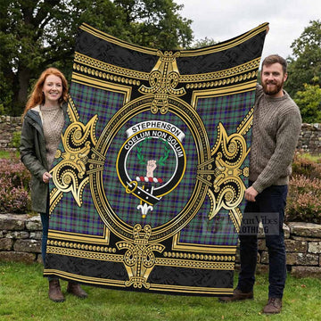Stephenson (Stevenson) Scottish Tartan Crest Blanket Royal Stylized