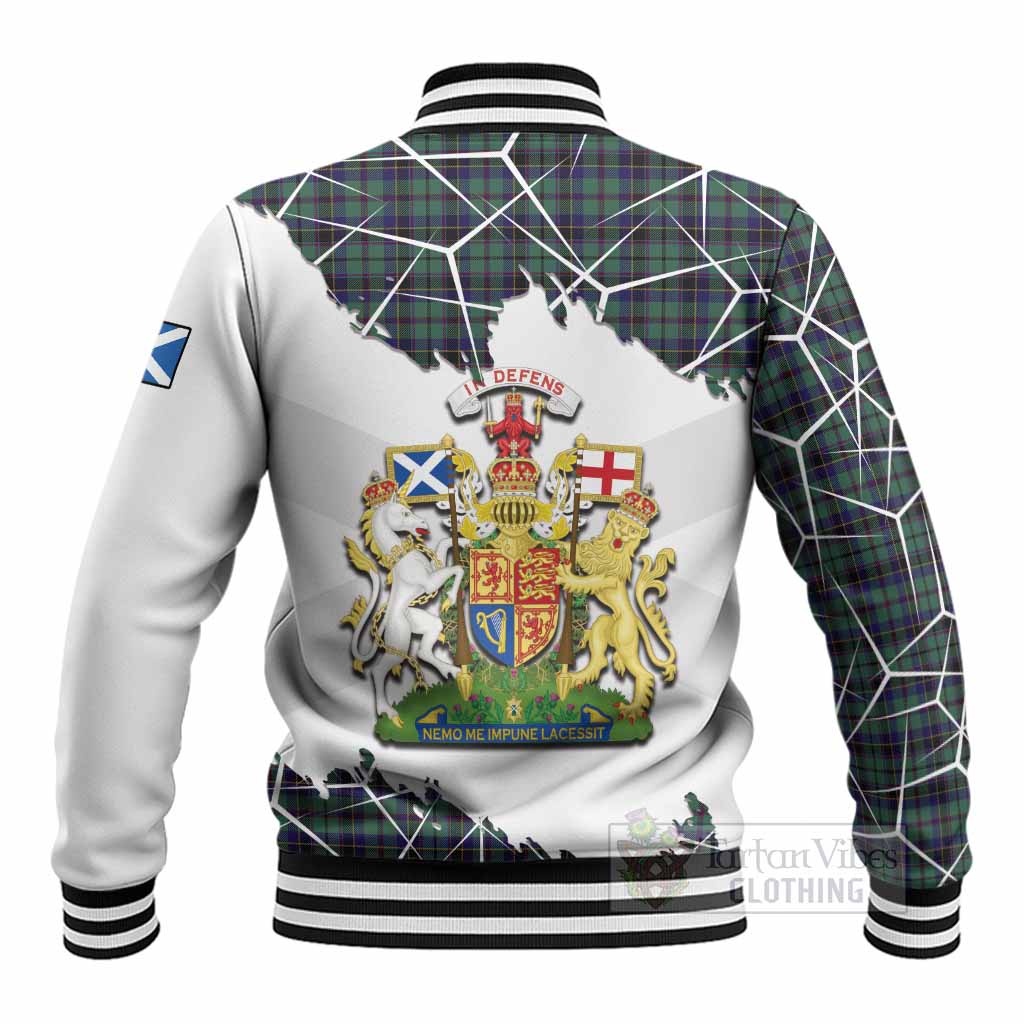 Stephenson (Stevenson) Tartan Baseball Jacket with Family Crest and Lion Rampant Grunge Style
