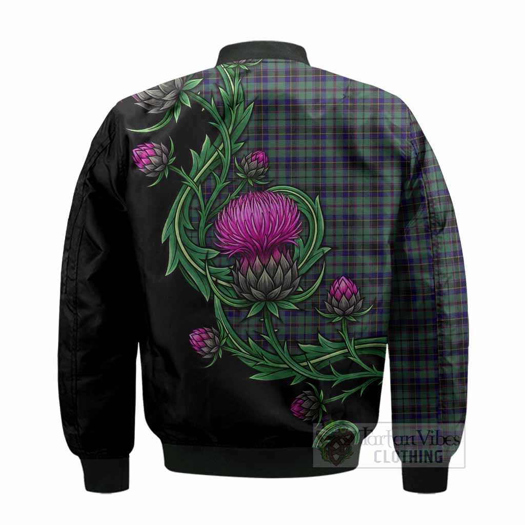 Stephenson (Stevenson) Tartan Bomber Jacket Resilient Scottish Thistle - Tartan Vibes Clothing
