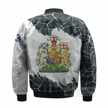 Stephenson (Stevenson) Tartan Bomber Jacket with Family Crest and Lion Rampant Grunge Style