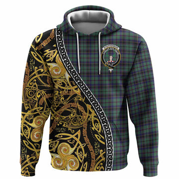 Stephenson (Stevenson) Tartan Crest Hoodie Celtic Knot and Triple Trickle Spiral Symbols