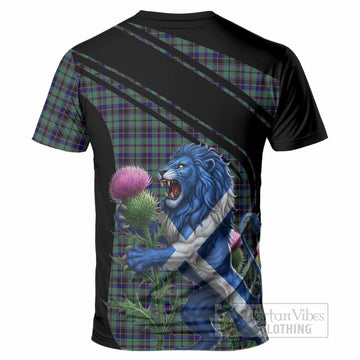 Stephenson (Stevenson) Tartan Crest T-Shirt Scottish Lion Rampant Thistle