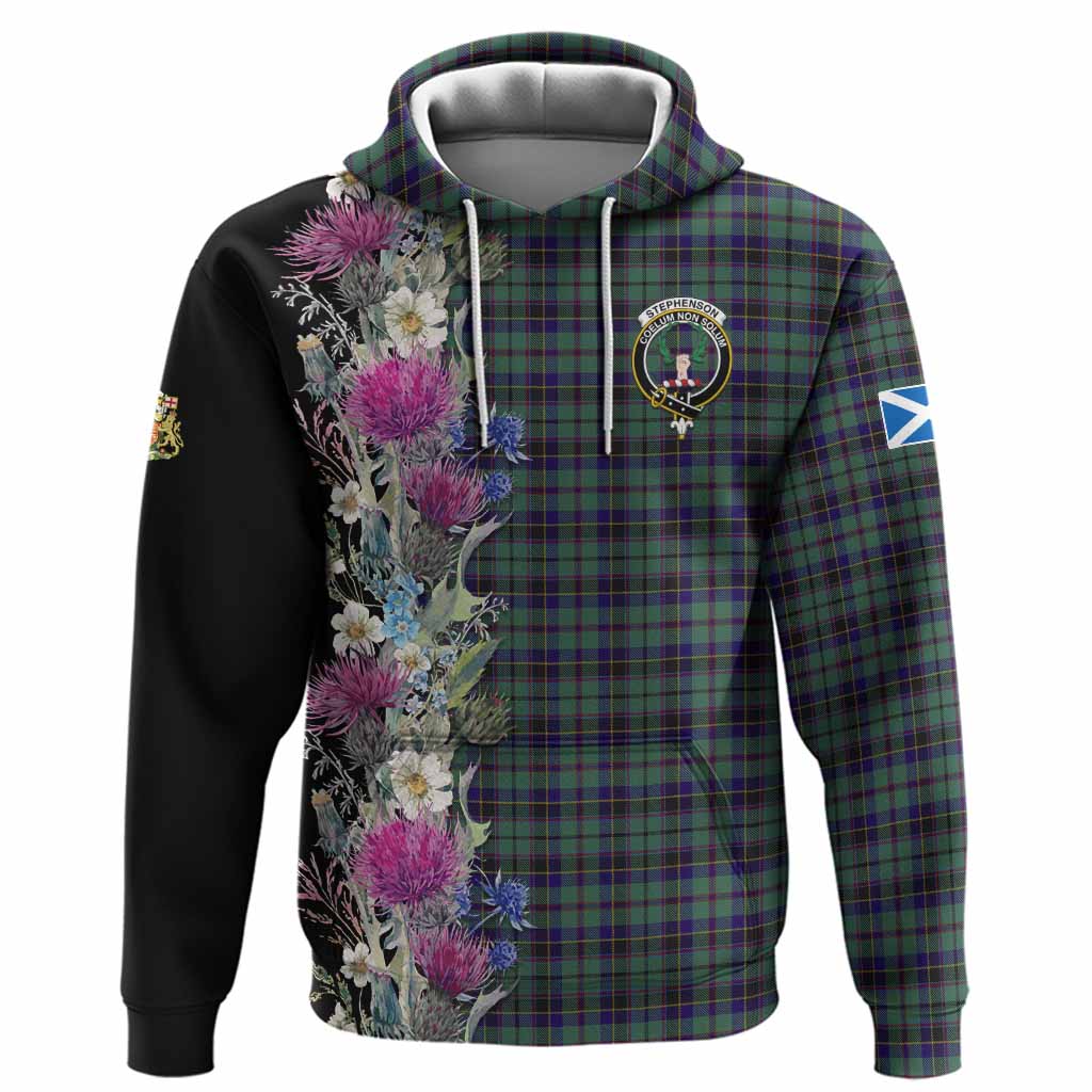 Stephenson (Stevenson) Tartan Crest Thistle Floral Hoodie