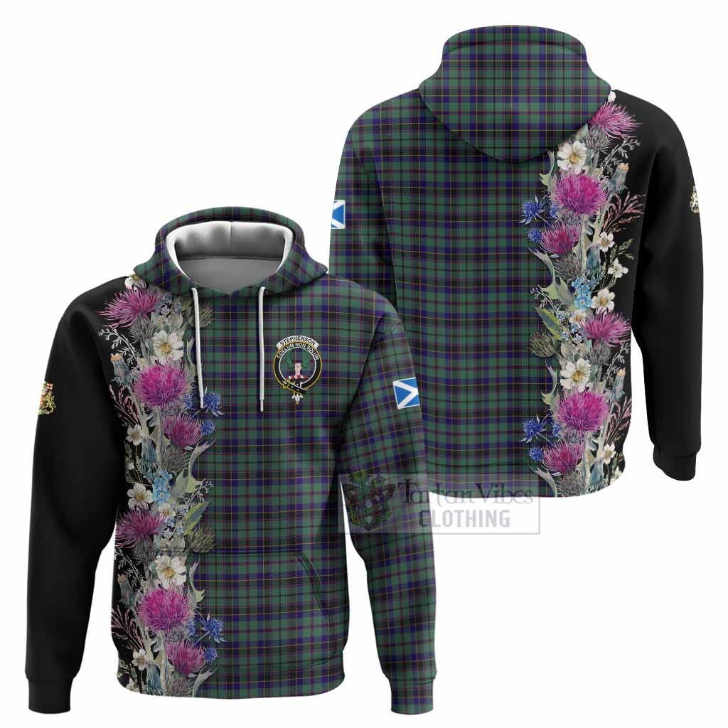 Stephenson (Stevenson) Tartan Crest Thistle Floral Hoodie