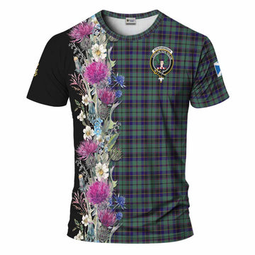 Stephenson (Stevenson) Tartan Crest Thistle Floral T-Shirt Kid's Shirt - Tartan Vibes Clothing