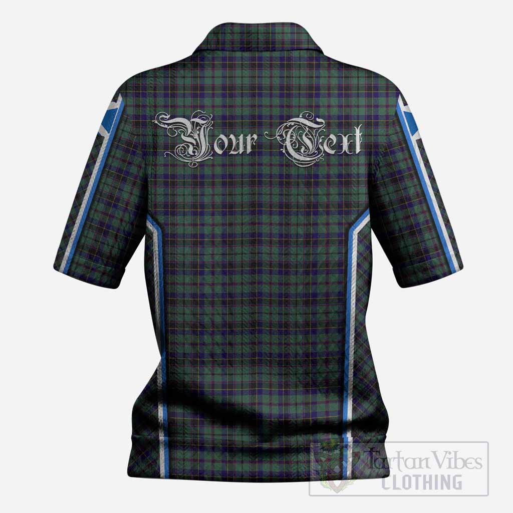 Stephenson (Stevenson) Tartan Crest Women’s Polo Sweater Top Scotland Coat of Arm Flag Style