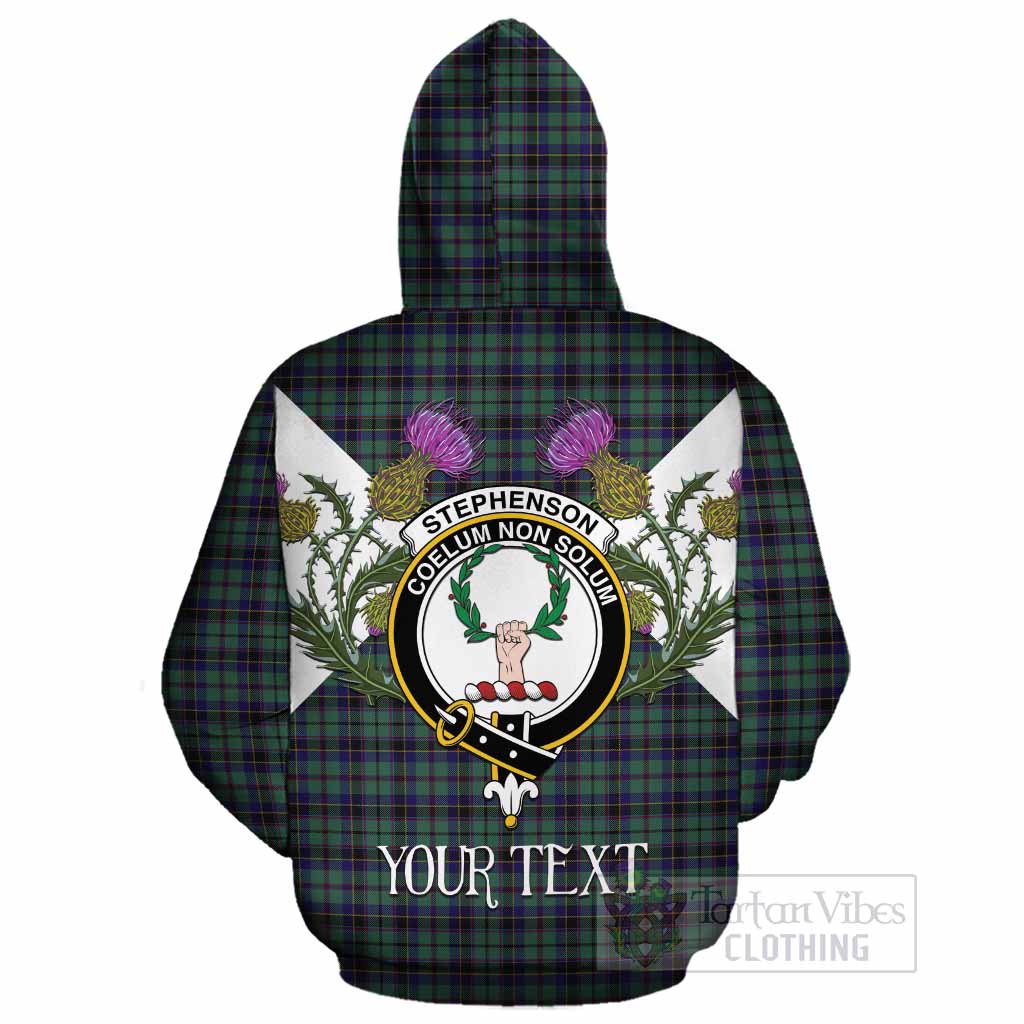 Stephenson (Stevenson) Tartan Family Crest Cotton Hoodie Scottish Burns Night Thistle Floral