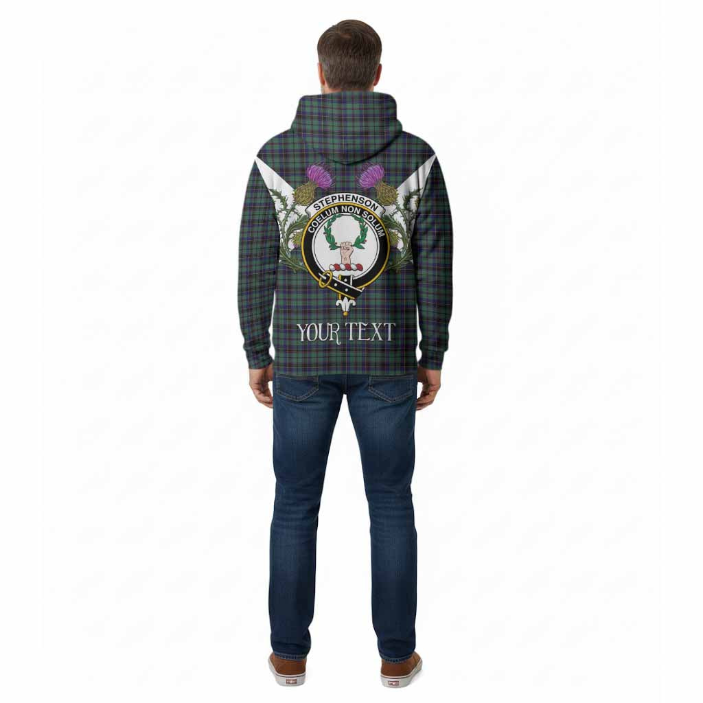 Stephenson (Stevenson) Tartan Family Crest Cotton Hoodie Scottish Burns Night Thistle Floral