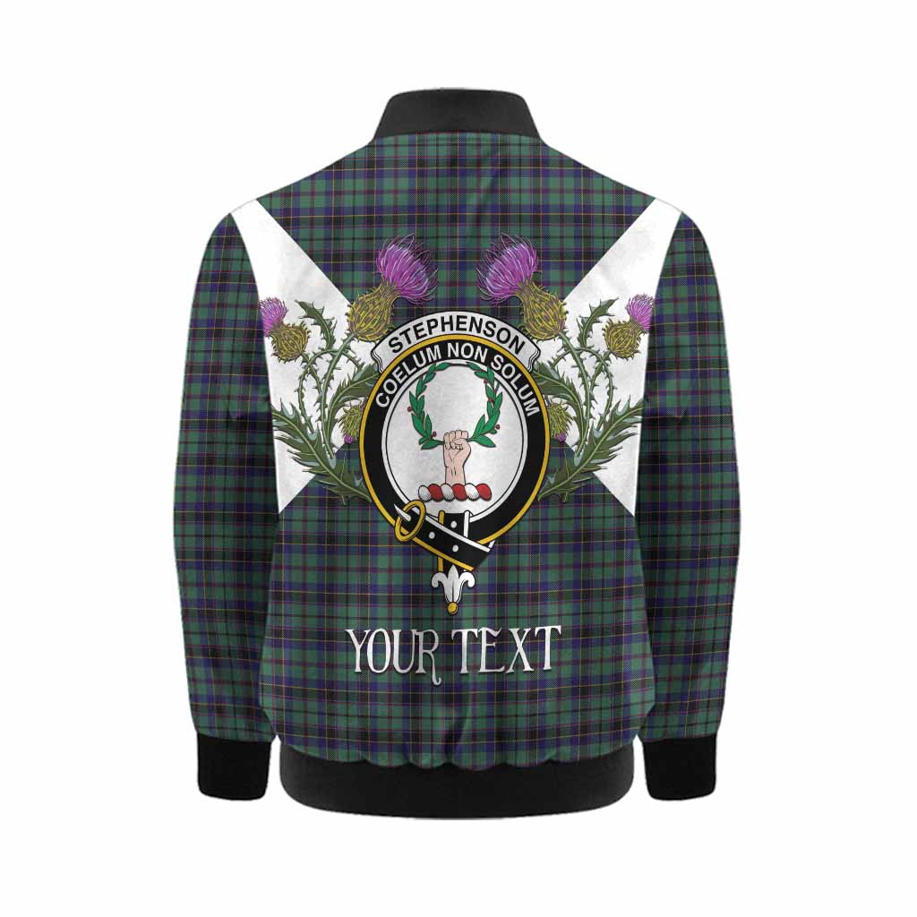 Stephenson (Stevenson) Tartan Family Crest Kid Bomber Jacket Scottish Burns Night Thistle Floral