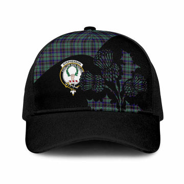Stephenson (Stevenson) Tartan Family Crest Mesh Trucker Cap Scotland Thistle Floral Flag Style