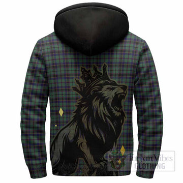 Stephenson (Stevenson) Tartan Family Crest Sherpa Hoodie Crowned Lion Roaring
