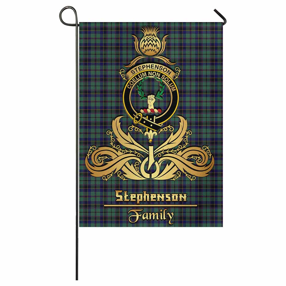 Stephenson (Stevenson) Tartan Garden Flag with Highland Thistle Cherish Family Crest Style - Tartan Vibes Clothing