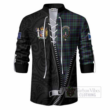 Stephenson (Stevenson) Tartan Ghillie Shirt New Zealand Pattern Unique Zipper Stylized