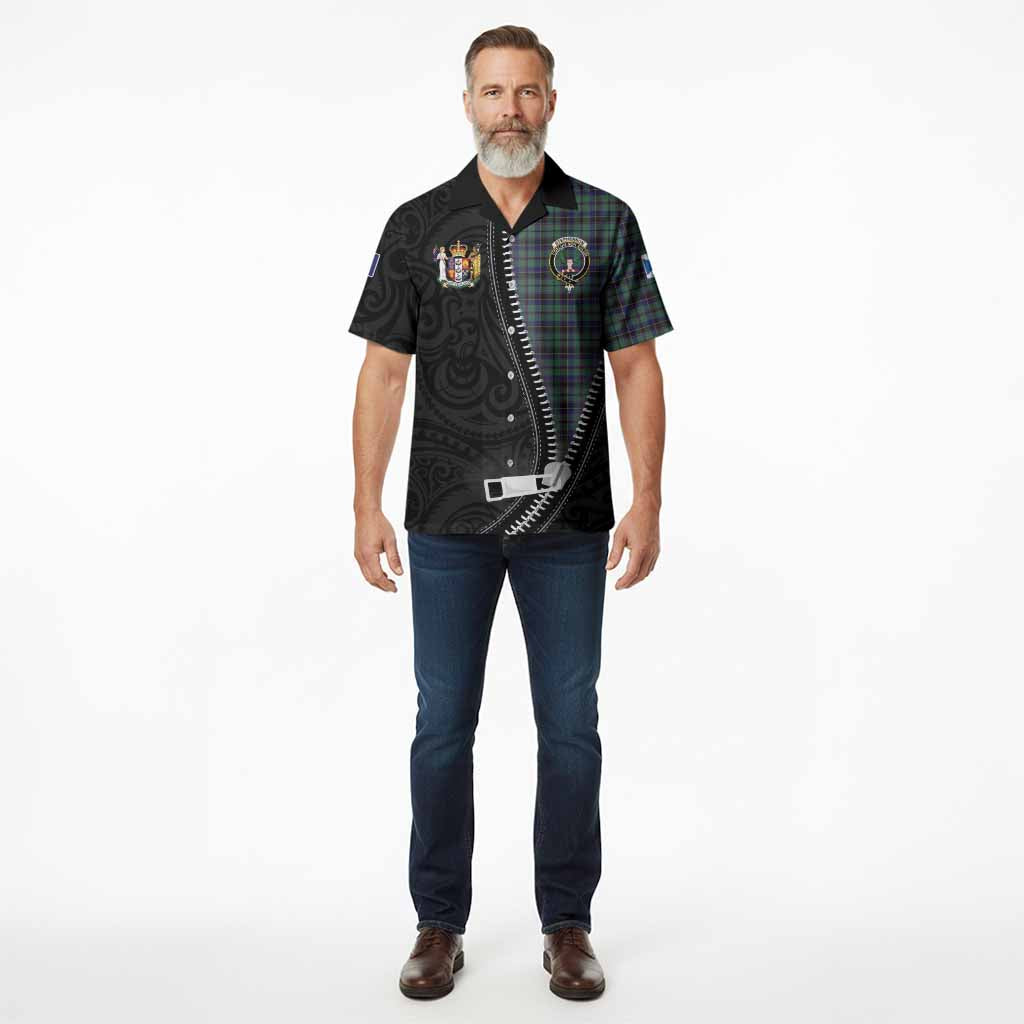 Stephenson (Stevenson) Tartan Hawaiian Shirt New Zealand Pattern Unique Zipper Stylized