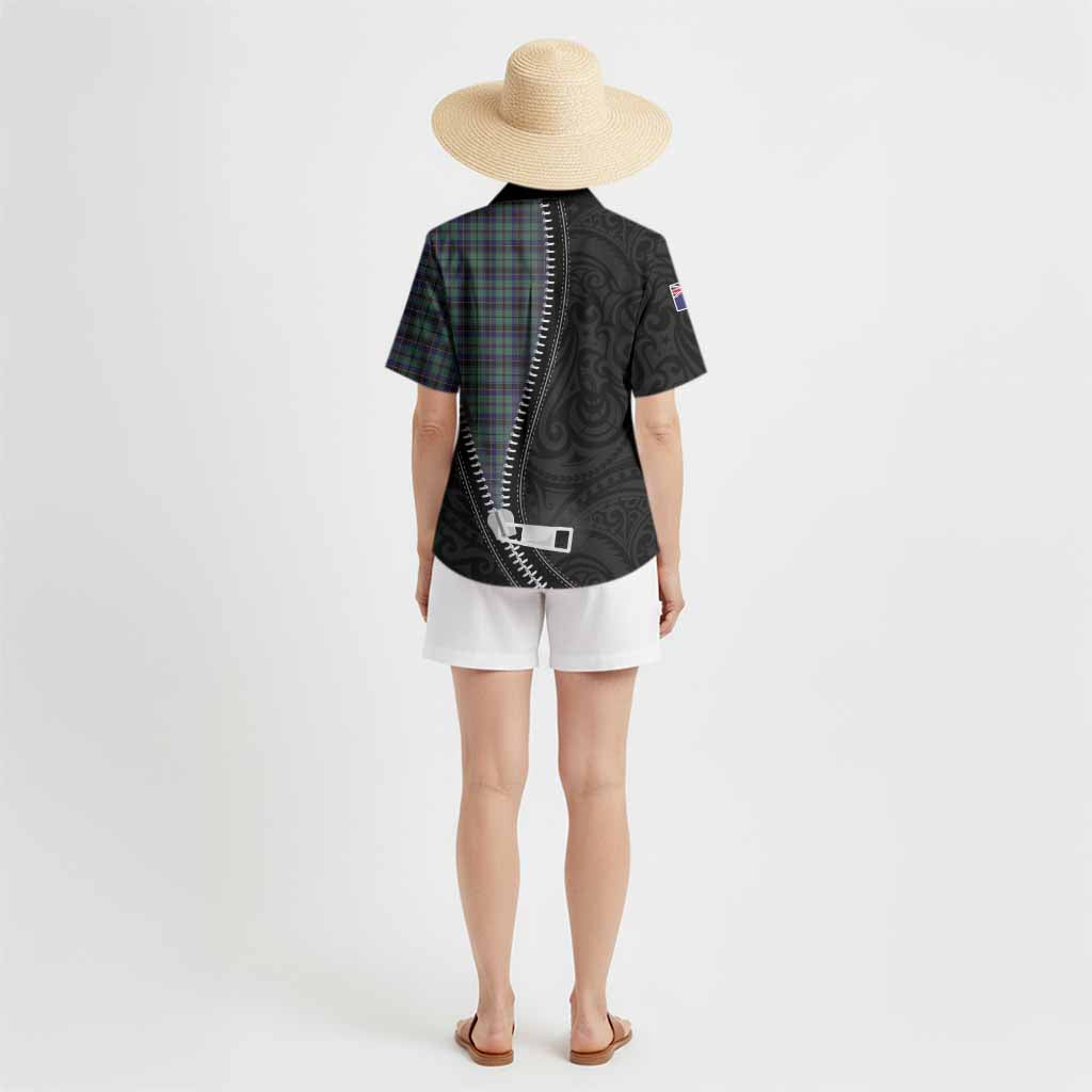 Stephenson (Stevenson) Tartan Hawaiian Shirt New Zealand Pattern Unique Zipper Stylized