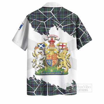 Stephenson (Stevenson) Tartan Hawaiian Shirt with Family Crest and Lion Rampant Grunge Style