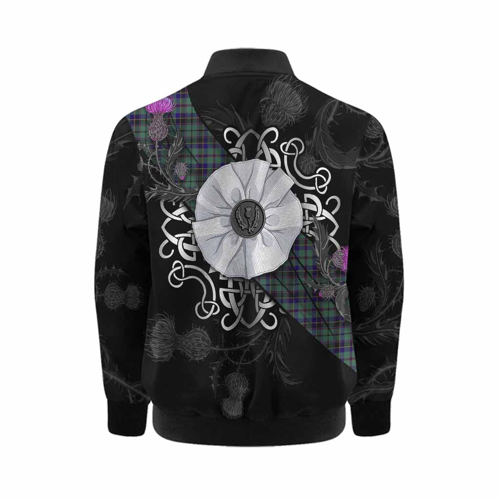 Stephenson (Stevenson) Tartan Kid Bomber Jacket Jacobite White Rose Kid - Tartan Vibes Clothing